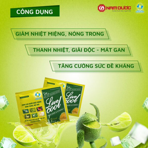 Bột sủi thanh nhiệt hương dưa gang Live cool