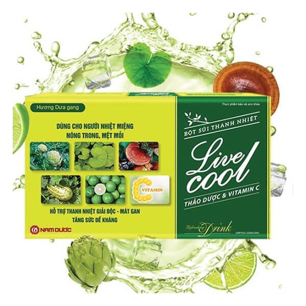 Bột sủi thanh nhiệt hương dưa gang Live cool