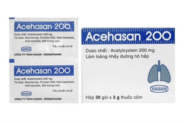 Acehasan 200mg gói 3g- long đờm