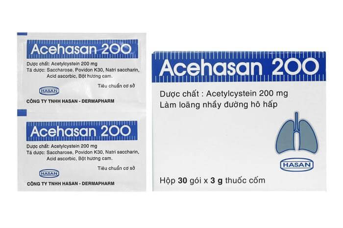 Acehasan 200mg gói 3g- long đờm