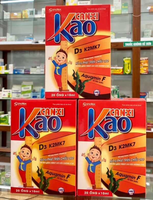 Canxi Kao Sanotex (Hộp 20ống x 10ml) Hỗ Trợ Phát Triển Chiều Cao