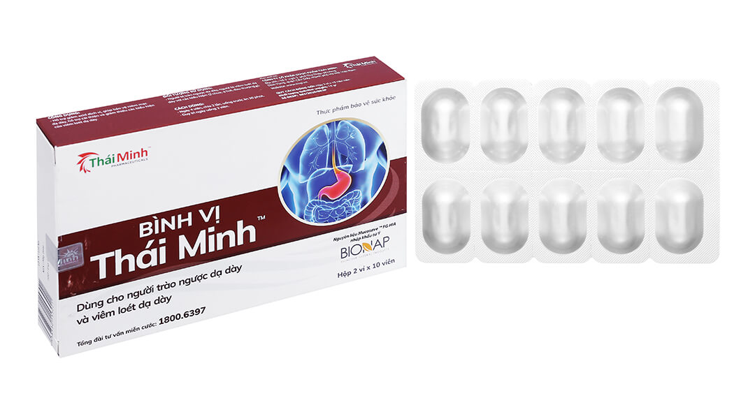 Bình Vị Thái Minh (Hộp 2vỉ x 10viên) Hỗ Trợ Giảm Viêm Loét Dạ Dày - Tá Tràng