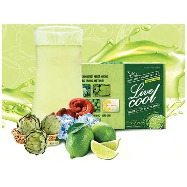 Bột sủi thanh nhiệt Livecool Hương Chanh (Hộp 10 gói x 7g)