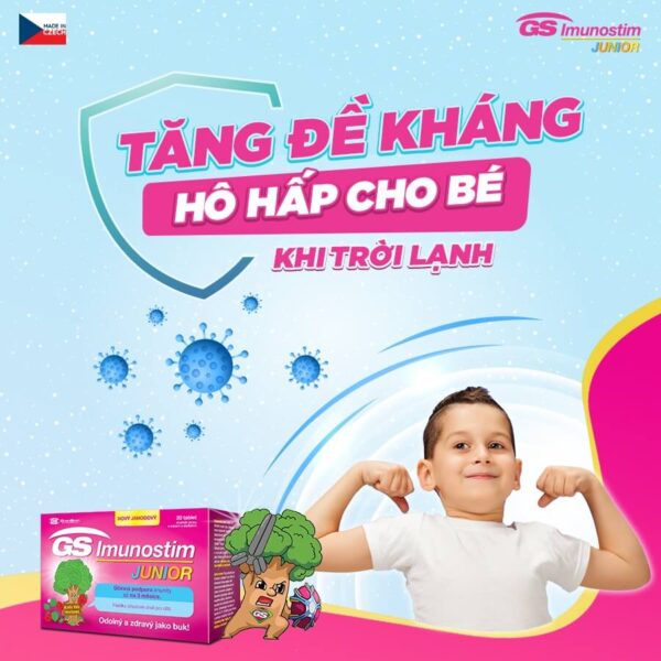 Viên nhai GS Imunostim Junior Green Swan tăng cường đề kháng (20 viên)
