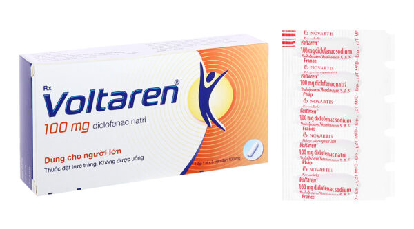 Voltaren đặt hậu môn (hộp 5 viên)- giảm đau kháng viêm