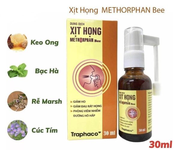 Xịt họng Methorphan Bee chai 30ml Traphaco