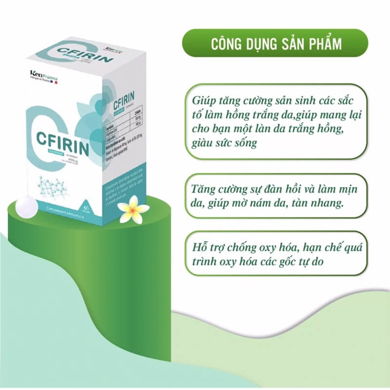 Cfirin Glutathion 500mg Kenpharma- giúp trắng da