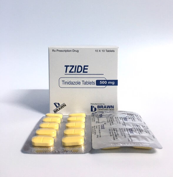 Thuốc kháng sinh Tinidazole 500mg Brawn hộp 10 vỉ