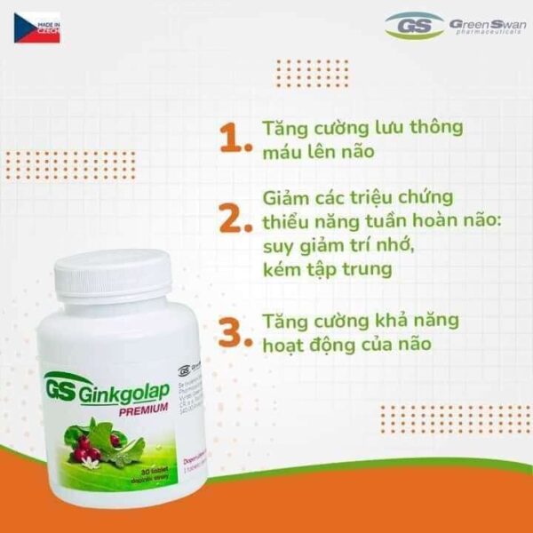 Viên uống bổ não GS Ginkgolap hộp 30 viên