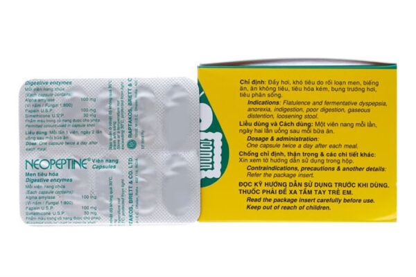 Thuốc tiêu hoá Neopeptine dạng viên hộp 100 viên