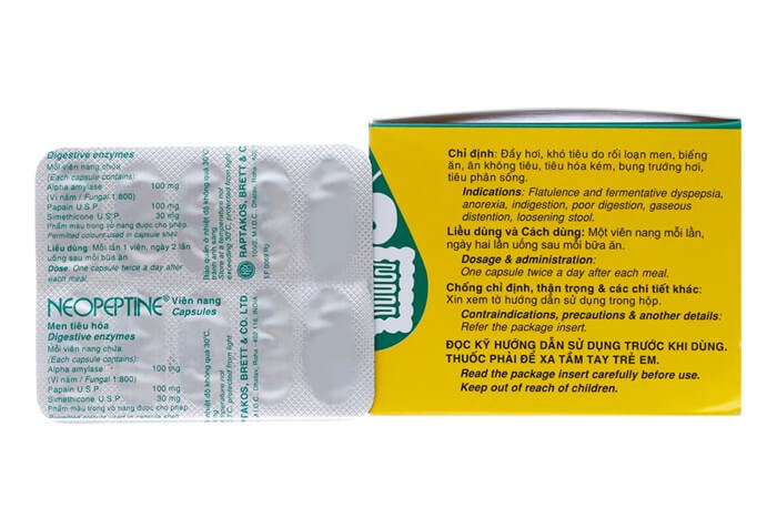 Thuốc tiêu hoá Neopeptine dạng viên hộp 100 viên