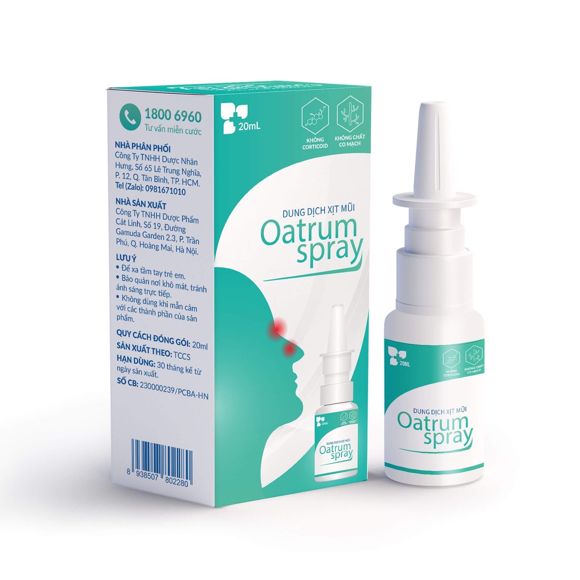 Dung dịch xịt mũi Oatrum Spray
