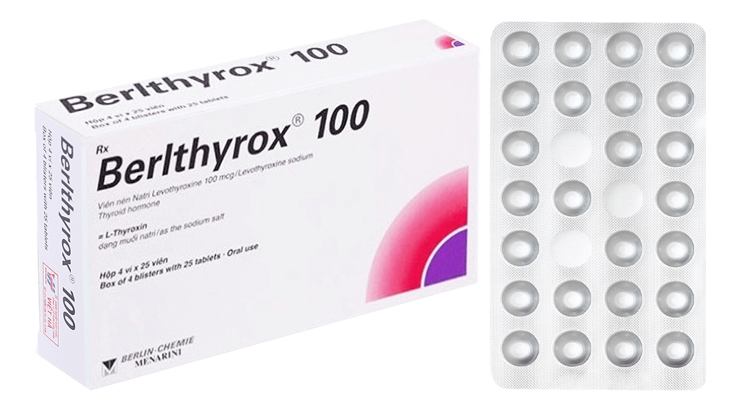 Thuốc Berlthyrox 100 (4 vỉ x 25 viên)