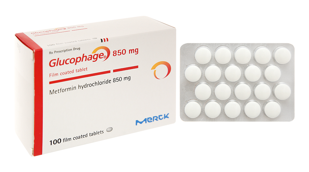 Glucophage 850mg (Hộp 5 vỉ x 20 viên)