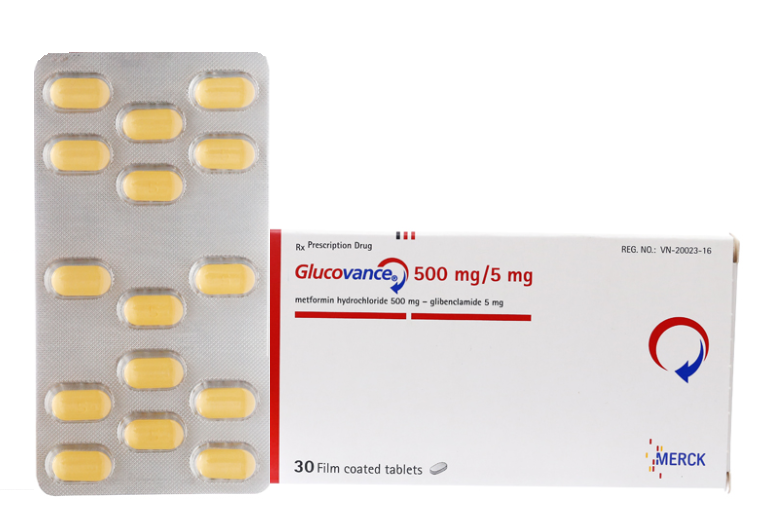 Glucovance 500mg/5mg (Hộp 2 vỉ x 15 viên)