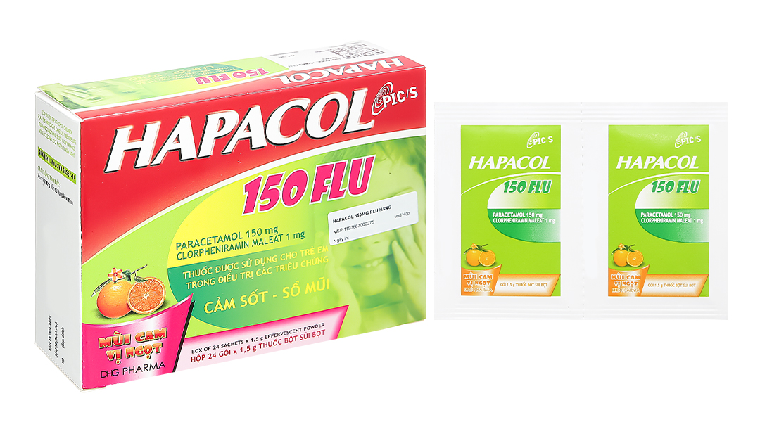 Thuốc Hapacol 150 Flu (24 gói x 1.5g)