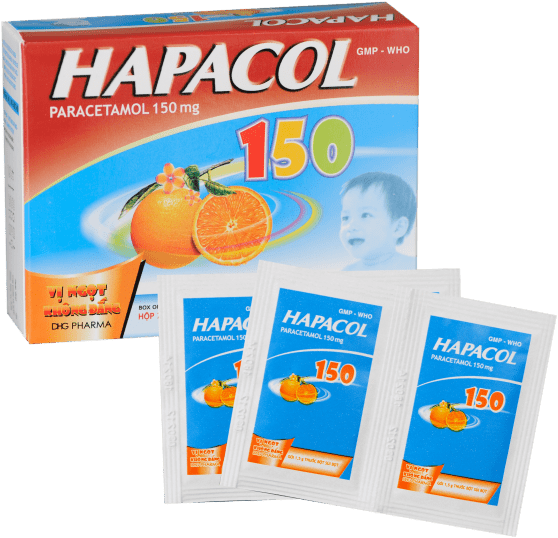 Thuốc Hapacol 150 DHG (24 gói x 1.5g)