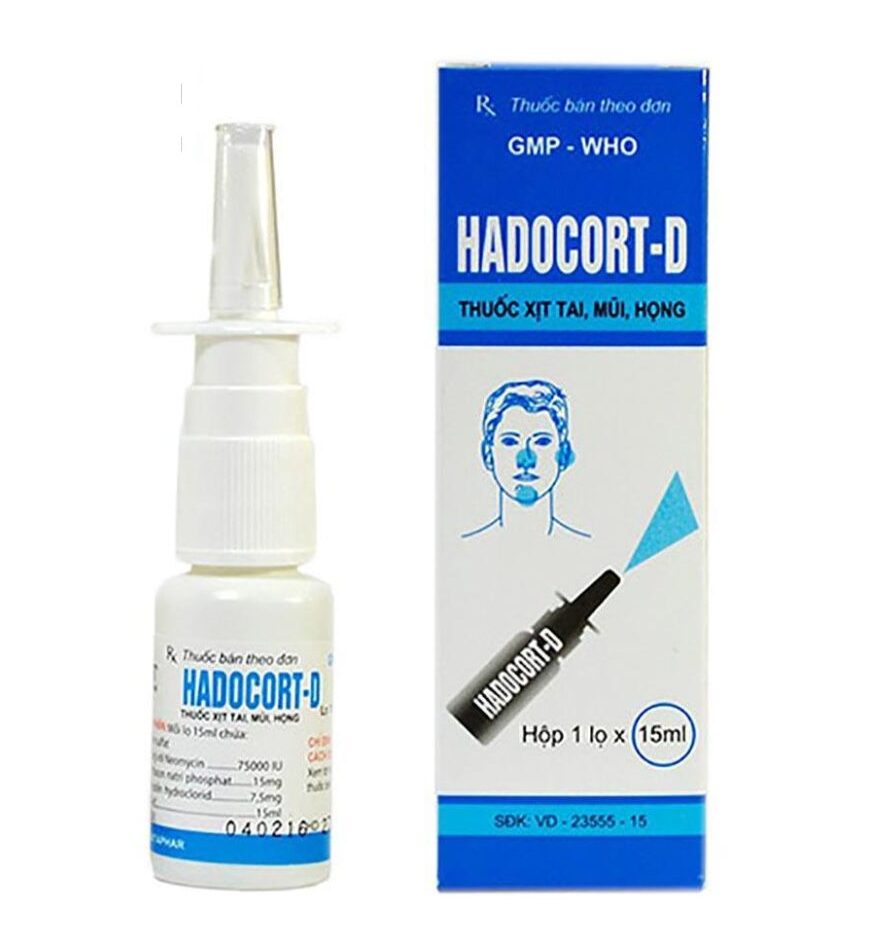 Thuốc Xịt Tai, Mũi, Họng Hadocort-D