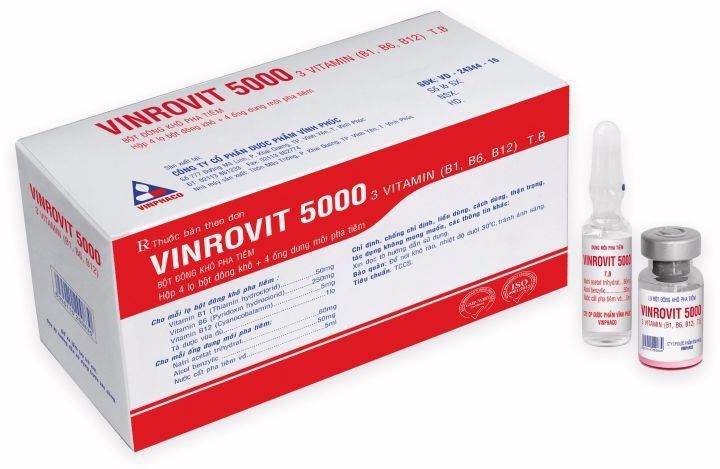 Vinrovit 5000 Vinphaco (4 Lọ + 4 Ống Dung Môi Pha Tiêm)