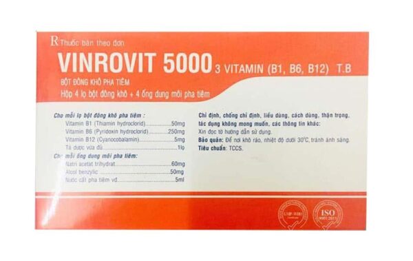 Vinrovit 5000 Vinphaco (4 Lọ + 4 Ống Dung Môi Pha Tiêm)