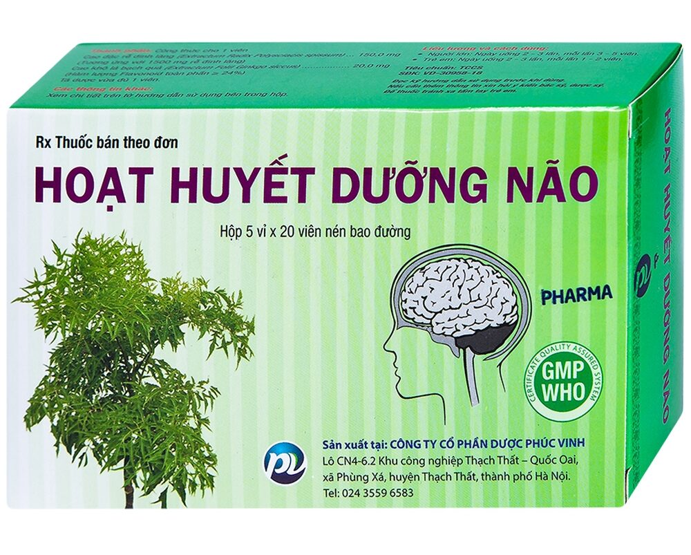 Hoạt Huyết Dưỡng Não Phúc Vinh (5 vỉ x 20 viên)