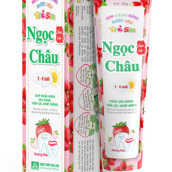 Kem đánh răng dược liệu Ngọc Châu Dâu (2 đến 6 tuổi)