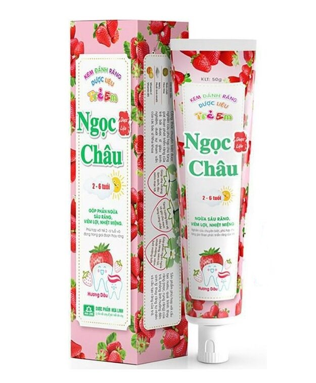 Kem đánh răng dược liệu Ngọc Châu Dâu (2 đến 6 tuổi)