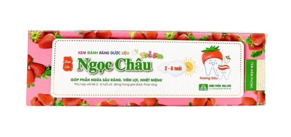 Kem đánh răng dược liệu Ngọc Châu Dâu (2 đến 6 tuổi)