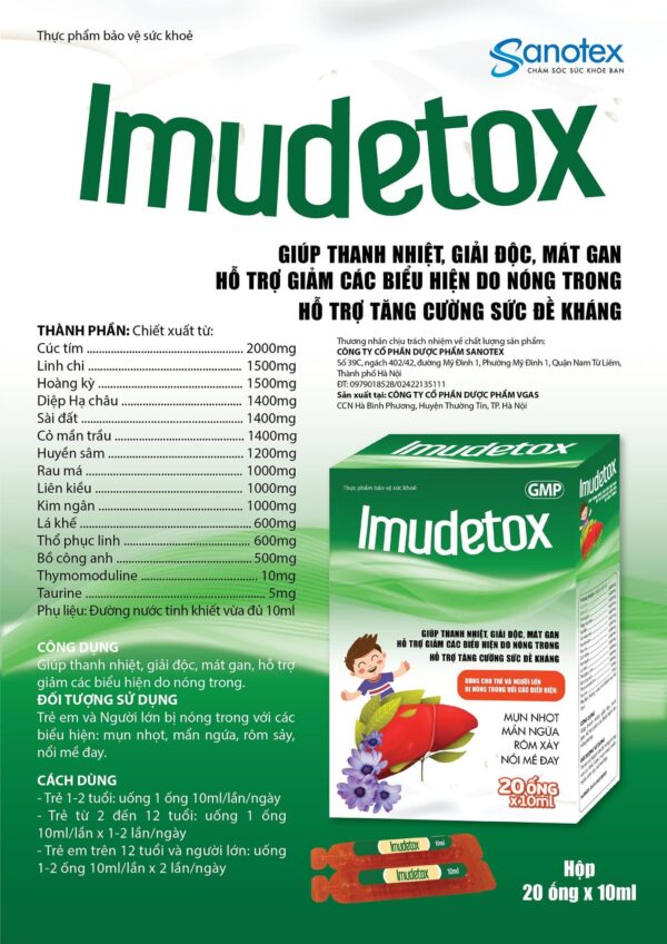 Imudetox Sanotex (Hộp 20ống x 10ml)