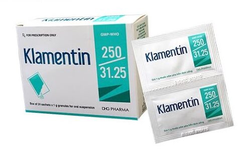 Klamentin 250/31.25 DHG (Hộp 24 gói x 1g)