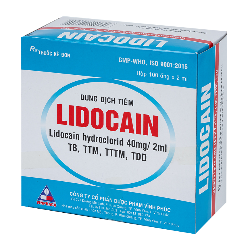 Lidocain 40mg/2ml Vinphaco (100 ống x 2ml)