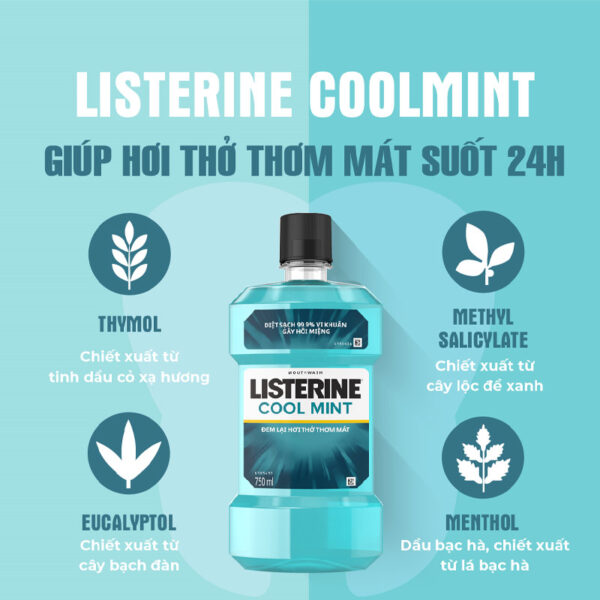 Nước súc miệng Listerine Cool Mint 750ml